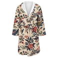 thumbnail image 4 of Women's Fleece Plush Robe Long Warm Plush Bathrobe Loungewear Jacket Printed Comfort Robe, 4 of 5