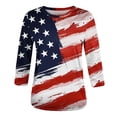 thumbnail image 6 of 3/4 Length Sleeve Womens Tops 2023,Womens Tops 3/4 Sleeve Dressy Crewneck Trendy Floral Print Three Guarter Length T Shirt Summer Blouses, 6 of 6