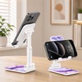 thumbnail image 4 of WIRESTER White Foldable Phone Stand for Desk, Adjustable Portable Cell Phone Holder for iPhone 17, 16, 15, 14 and Android Smartphones - Purple Fuchsia Marble, 4 of 6