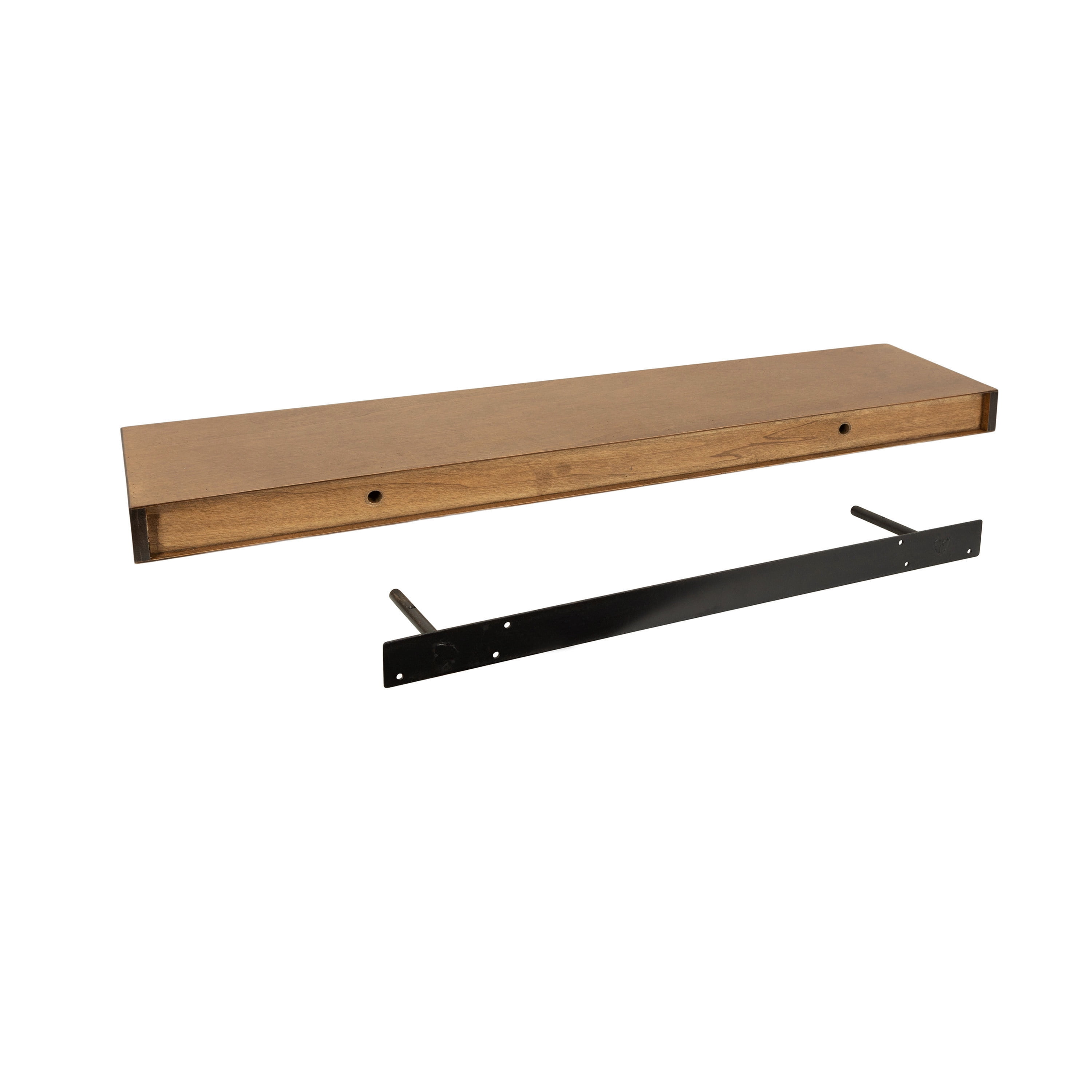 Kate and Laurel Havlock Modern Natural Floating Shelf, 36 x 8, Rustic Wood, Functional Bathroom and Kitchen Shelf for Storage and Display