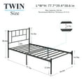 thumbnail image 3 of VECELO Set of 2 Twin Bed Frame with Headboard & Footboard, Metal Platform Bed Frame, No Box Spring Needed, Black, 3 of 9