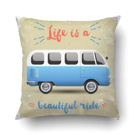 RYLABLUE Summer Time With Camper Van In Retro Style Pillowcase Pillow ...