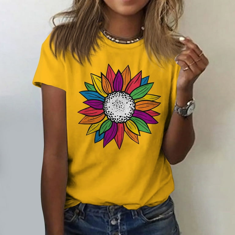 Sunflower print sale shirt