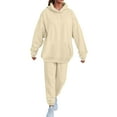 thumbnail image 2 of Women's Oversized Hoodie & Sweatpants Set - Cozy Matching Loungewear Tracksuit with Kangaroo Pocket, 2 of 6