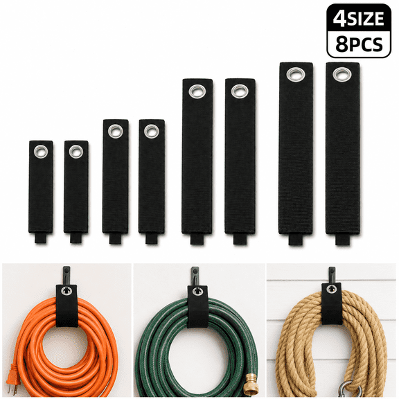 Heavy Duty Storage Straps, Versatile Velcro Straps for Extension Cord Organizer and Garage Storage, Assorted 8 Pack