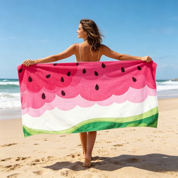 Wzzjkit Beach Towel 55x27.5 Inch, Quick Dry Microfiber Towel for Travel, Sand Repellent Fruit Towel Lightweight Compact Towel for Swimming Pool Sports Camping