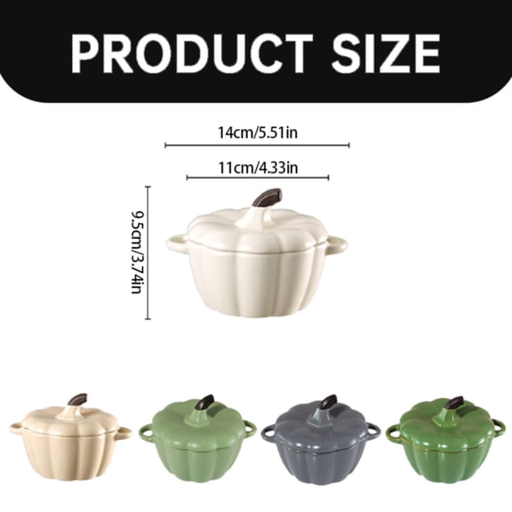 Pumpkin Ceramic Dutch Oven Pot With Lid For Cooking Soup