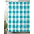 thumbnail image 2 of Turquoise Checkered Shower Curtain Set, Waterproof Shower Curtains for Bathroom, Farmhouse Buffalo Plaid Washable Fabric Cloth Bath Curtain for Bathtub Decoration with Hooks 72x78 Inches, 2 of 6