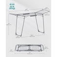 thumbnail image 4 of Foldable Gullwing Metal Structure Laundry Drying Rack, Space-Saving Clothes Drying Rack, 22.2 x 68.1 x 38 Inches, with Sock Clips Gray, 4 of 5