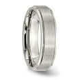 thumbnail image 4 of Auriga Stainless Steel Brushed and Polished 6 mm Grooved Edge Band for Women Size 11.5, 4 of 6