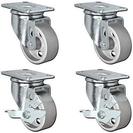 CWfutureparts 4" Heavy Duty Caster Wheels (Set Of 4) With Brake - 1200lb Capacity, Rubber