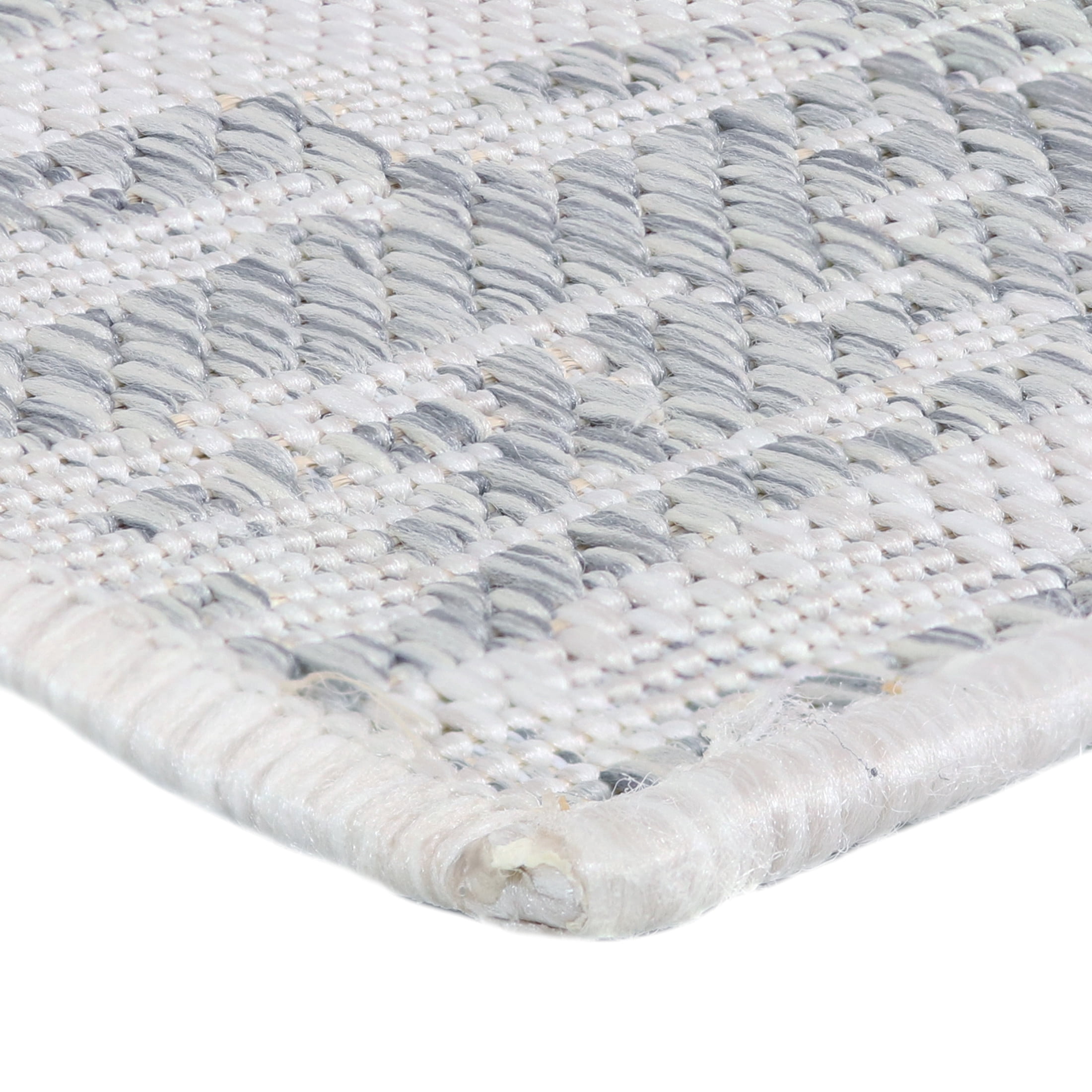 Sunnydaze Artistic Storms Modern Flat Weave Gray Abstract Stripes Outdoor Area Rug, 5' x 7'