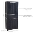 thumbnail image 6 of Sunnydaze Adjustable 57" Plastic 2-Shelf 1-Drawer Freestanding Storage Cabinet, Charcoal, 6 of 9