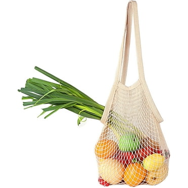 Mesh Bags Reusable Cotton Mesh Grocery Bags - 100% Cotton | Net Cotton String | Shopping Bag – Eco Market Bag - Tote Bag Vegetable - Portable/Reusable/Washable