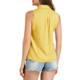 thumbnail image 5 of MODA NOVA Junior's Single Breasted Point Collar Sleeveless Shirt, 5 of 7