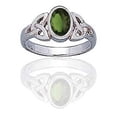 thumbnail image 2 of Sterling Silver Celtic Knot and Green Genuine Peridot Ring, 2 of 4