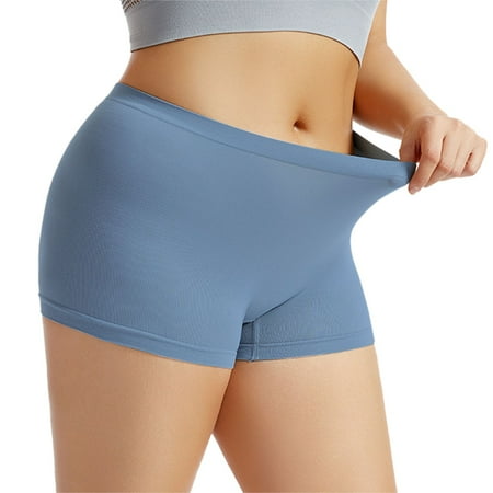 Ukumplol Womens Underwear Under Skirt Shorts Plus Size Underwear for Women Womens Boyshorts Underwear Full Coverage Soft Stretch Shorts for Women Ladies Panties Blue 2XL