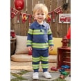 thumbnail image 4 of RUINIXCW Toddler Boy Firefighter Outfits Contrast Color Long Sleeve Tops and Pants, 4 of 8