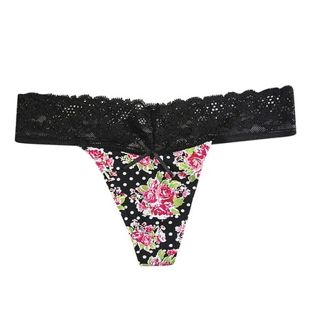 

Women s Panties New Lace Side Briefs Transparent Low Waist Underwear Printed Underwear Soft Spring Summer Underpanties For Women