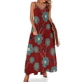 thumbnail image 1 of New 60s Retro Wild Flowers On Red Spring Summer Floral Pattern Sleeveless Dress Clothing female, 1 of 5