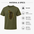thumbnail image 5 of Men's Wolf Graphic T-Shirt, Unisex Classic Fit Short Sleeve Crewneck Tee, 5 of 9