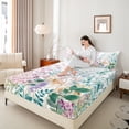 thumbnail image 4 of Castle Fairy Colorful Tree Leaves Twin Sheet Sets 3pcs for Female Men Women,Botanical Plants Twin Fitted Sheet Microfiber,Spring Garden Breathable Flat Sheet,Luxury Bedroom Decor, 4 of 7