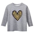 thumbnail image 4 of AWZXDE Girls Valentine Day Print Fashion Crew Neck 3/4 Sleeve Casual T Shirt Top For Holiday And cute tops Grey，5-6 Years, 4 of 4