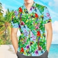 thumbnail image 1 of Camisa Blusa casual de moda con botones de manga corta con solapa con estampado floral para verano, 1 of 5