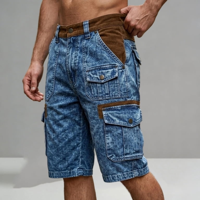Baggy Jean Shorts Men, Y2k Jorts Cargo Ripped Short Jeans Mens