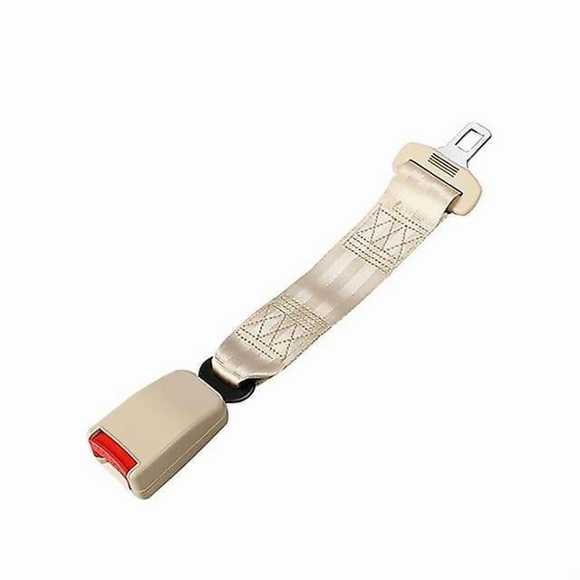 Juego de 2 extensores universales para cinturón de seguridad de coche, correa de extensión de cinturón de seguridad beige ajustable de 23 cm