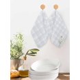 thumbnail image 2 of Spring Daisy Floral Kitchen Dish Towels for Drying Dishes Set of 2, Yellow Plaid Summer Botanical Waffle Weave Microfiber Hand Tea Bathroom Towels Quick Dry & Absorbent Towel 12x12, 2 of 7