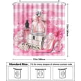 thumbnail image 3 of Fashion Shower Curtain Pink and Black Plaid Perfume Girly High Heels Waterproof Polyester Fabric Bath Curtains with 12 Hooks for Girl''s Gift Bathroom Decor 72x72 in, 3 of 5