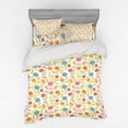 thumbnail image 2 of Spring Duvet Cover Set, Hand Drawn Doodle Tulips and Daisy Petals Composition Designed with Butterflies, Bedding Set with Shams and Fitted Sheet, 3 Sizes, by Ambesonne, 2 of 3