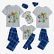 thumbnail image 1 of Pijamas familiares a juego de Navidad Conjuntos de pijamas grises de dinosaurio de Papá Noel de verano de Navidad, 1 of 4