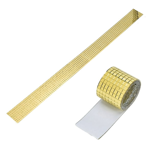 Riwesomey 1 rollo de pegatina de pared de fibra de vidrio de repuesto recortable anticorrosivo brillante elegante decorativo hogar KTV calcomanía Materiales de construcción Oro Riwesomey TO010147-02
