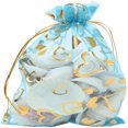 thumbnail image 3 of Juego de bolsas de regalo de organza con cordón dorado en forma de corazón, 100 unidades, 3 of 3