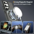thumbnail image 3 of Magnetic Matte Phone Case with Ring Kickstand for Samsung Galaxy S23 Ultra (6.8"), Compatible with MagSafe and Magnetic Car Mount/Power Bank, Anti-Scratch, Protective Translucent Back Cover, Black, 3 of 7