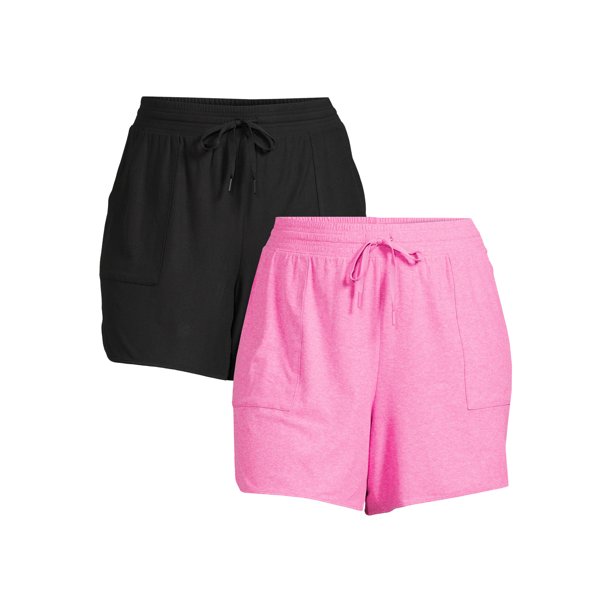 Athletic Works Women's Plus Gym Shorts, 2Pack