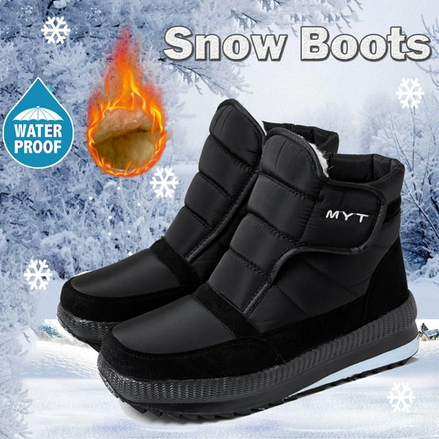 LSLJS Snow Bottes d'Hiver pour Femmes, Chaussures d'Hiver pour Femmes Plates Décontractées Grande Taille