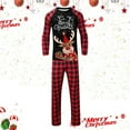 thumbnail image 2 of 2026 Matching Family Christmas Pajamas Set Elk Letter Plaid Print Long Sleeve Holiday Sleepwear Xmas Jammies, 2 of 4