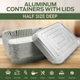 thumbnail image 3 of PAMI Half Size Deep Disposable Aluminum Pans With Lids 9x13inch, 25 pack Foil Baking Cake Pans for Oven & Grill, 3 of 5