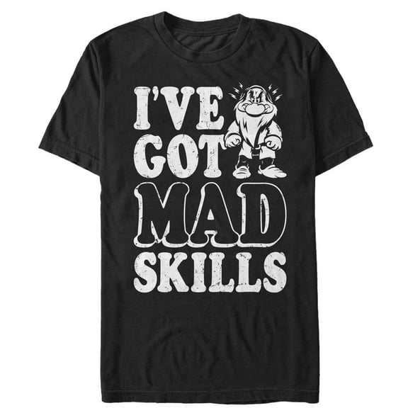 Men's Snow White and the Seven Dwarfs Grumpy Mad Skills Graphic Tee Black 5X Large