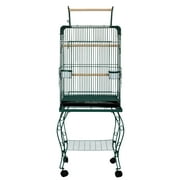 20" Open Top Parrot Cage With Stand - Green