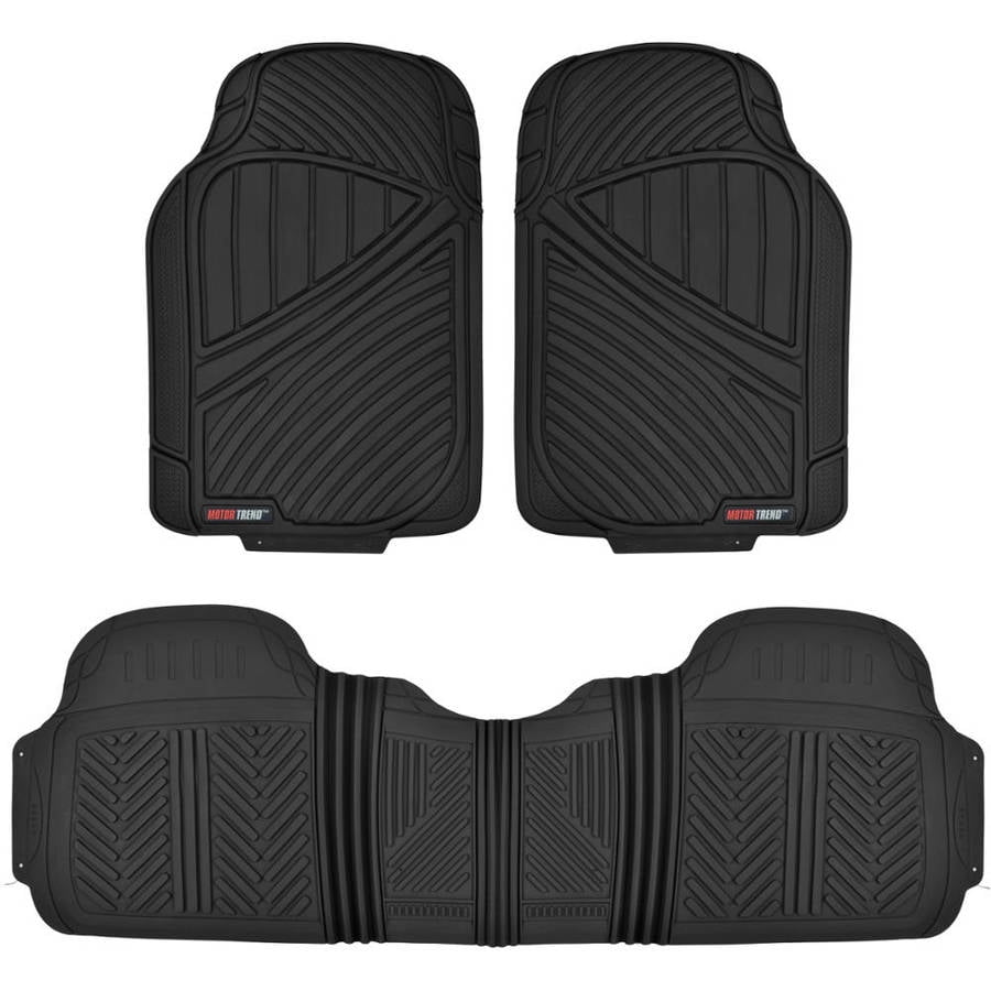 Motor Trend All Season Heavy Duty Rubber Floor Mats Front/Rear Truck