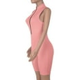 thumbnail image 6 of Clearance! Borniu Jumpsuits for Women, High Neck Zipper Jumpsuit Solid Color Jumpsuit Shorts Tight Jumpsuit Overalls Women, Rompers for Women, Onesie for Women Clearance, 6 of 7