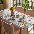 thumbnail image 3 of Christmas Snowman Table Cloths for 6 Foot Rectangle Tables, Xmas Tree Snowflake Eucalyptus Wooden Patio Waterproof Elastic Fitted Tablecloths, Washable Rectangular Table Cover for Camping, 3 of 8