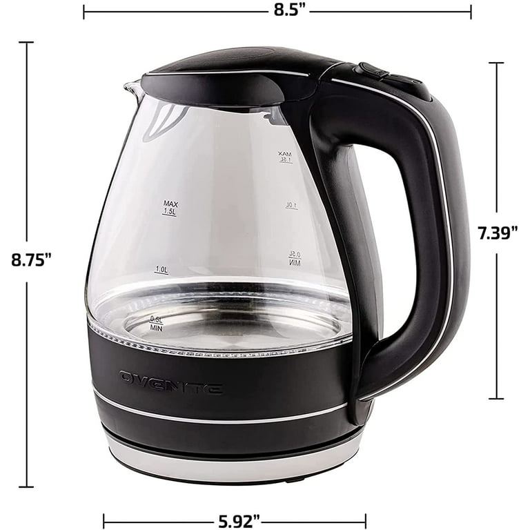 Electric Kettle Temperature Control Glass Hot Water Boiler, 1.7L