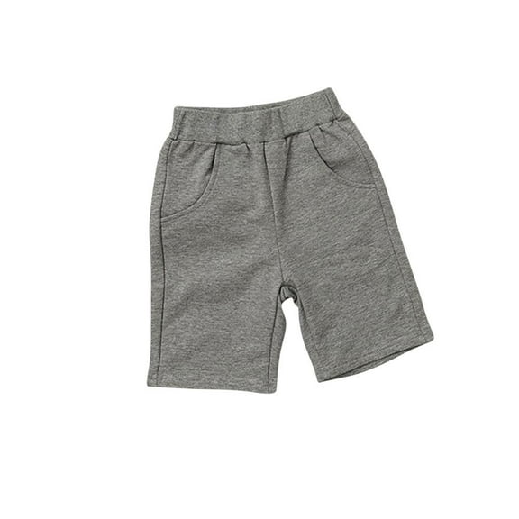Bxsruta Girls Shorts, Children Solid Color Summer Pants Baby Boy Girl Loose Pockets Half Shorts Pants, Gray 100