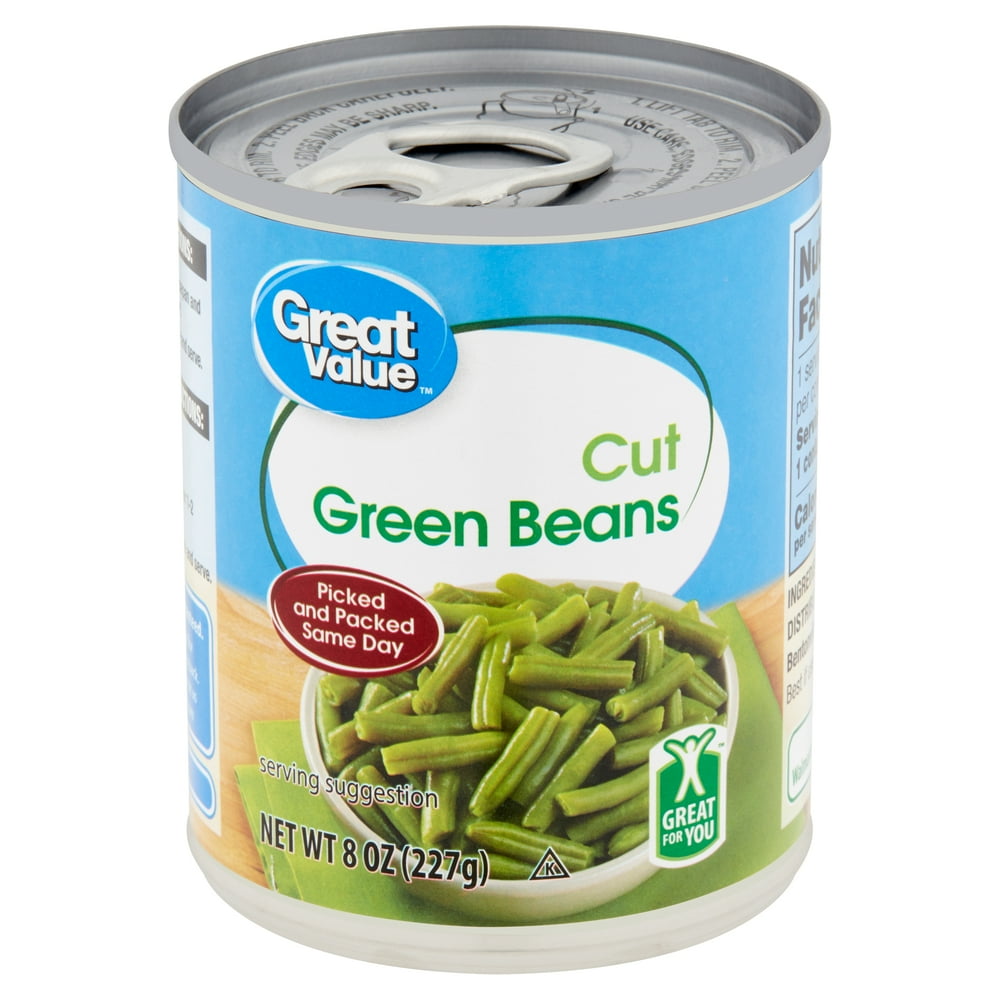 Great Value Cut Green Beans, 8 oz - Walmart.com - Walmart.com