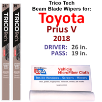 2018 Toyota Prius V Beam Blade Wipers (Set of 2)